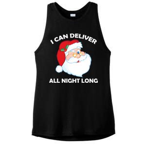 I Can Deliver All Night Long X-Mas Bad Santa Ladies PosiCharge Tri-Blend Wicking Tank