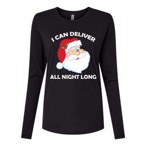 I Can Deliver All Night Long X-Mas Bad Santa Womens Cotton Relaxed Long Sleeve T-Shirt