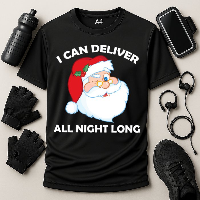I Can Deliver All Night Long X-Mas Bad Santa Cooling Performance Crew T-Shirt