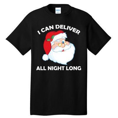 I Can Deliver All Night Long X-Mas Bad Santa Tall T-Shirt