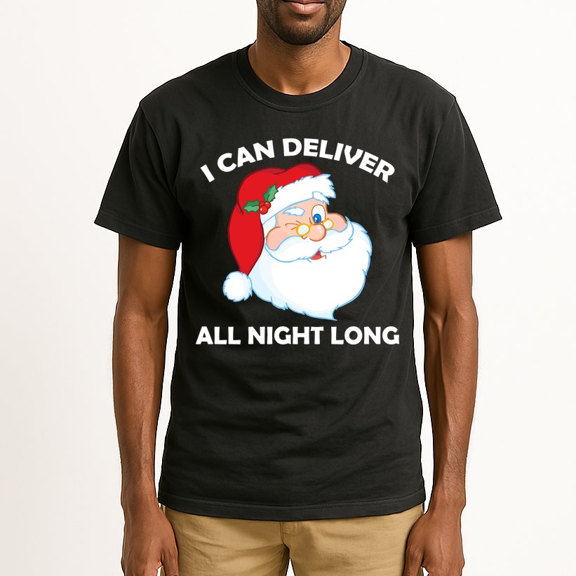 I Can Deliver All Night Long X-Mas Bad Santa Tall T-Shirt