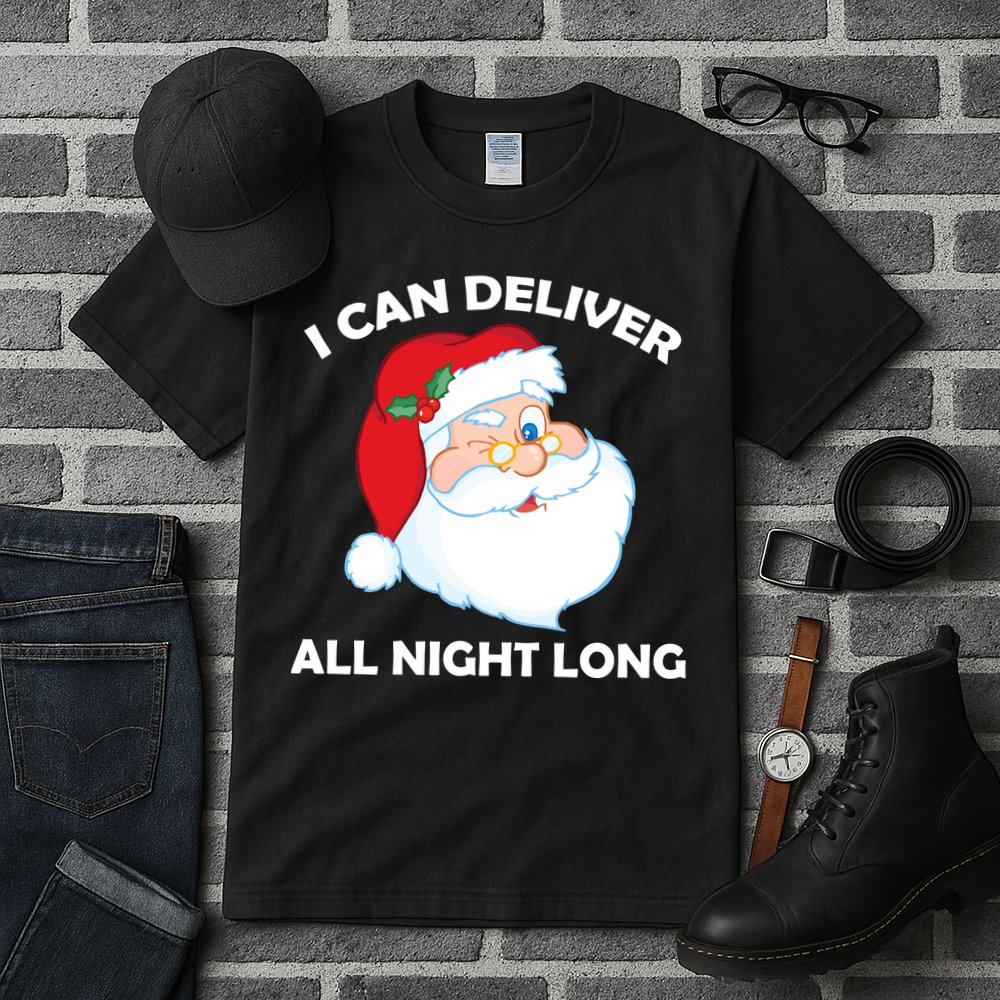 I Can Deliver All Night Long X-Mas Bad Santa Tall T-Shirt