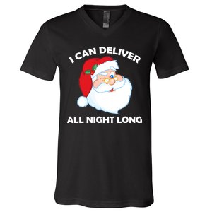 I Can Deliver All Night Long X-Mas Bad Santa V-Neck T-Shirt