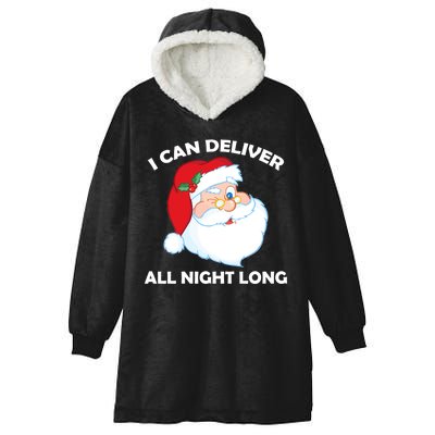 I Can Deliver All Night Long X-Mas Bad Santa Hooded Wearable Blanket