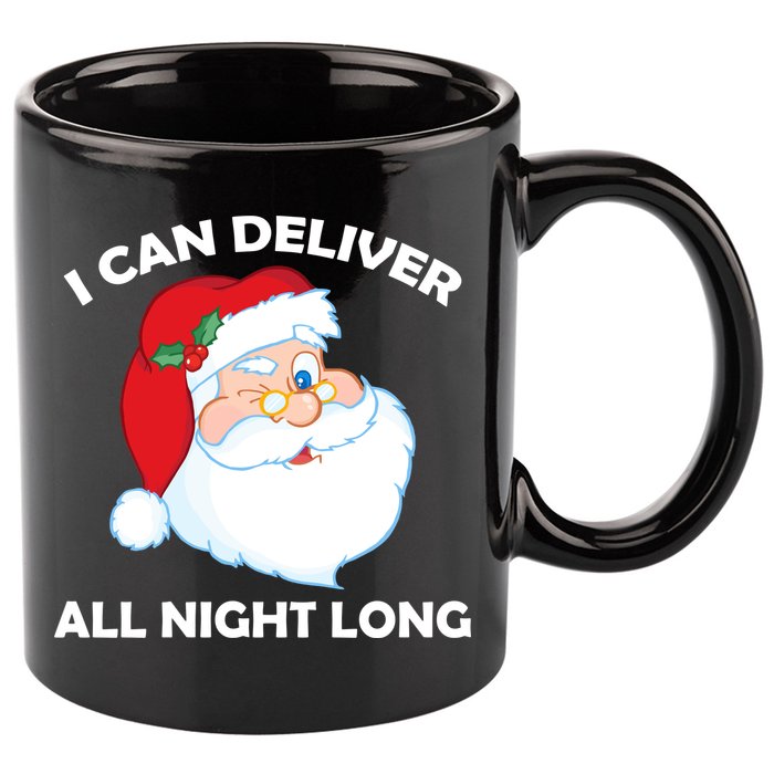 I Can Deliver All Night Long X-Mas Bad Santa 11oz C Handle Ceramic Mug