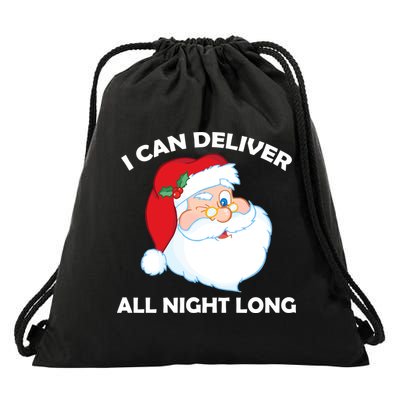 I Can Deliver All Night Long X-Mas Bad Santa Drawstring Bag