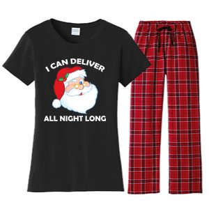 I Can Deliver All Night Long X-Mas Bad Santa Women's Flannel Pajama Set