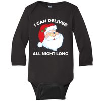 I Can Deliver All Night Long X-Mas Bad Santa Baby Long Sleeve Bodysuit