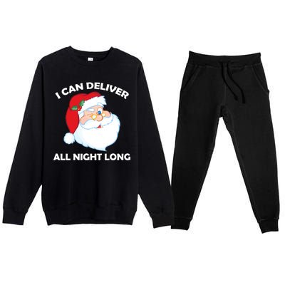 I Can Deliver All Night Long X-Mas Bad Santa Premium Crewneck Sweatsuit Set