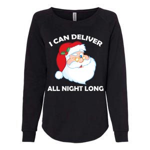 I Can Deliver All Night Long X-Mas Bad Santa Womens California Wash Sweatshirt