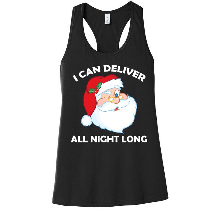 I Can Deliver All Night Long X-Mas Bad Santa Women's Racerback Tank