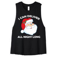 I Can Deliver All Night Long X-Mas Bad Santa Women's Racerback Cropped Tank