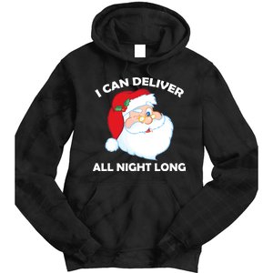 I Can Deliver All Night Long X-Mas Bad Santa Tie Dye Hoodie