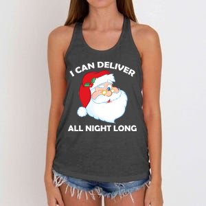 I Can Deliver All Night Long X-Mas Bad Santa Women's Knotted Racerback Tank