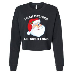 I Can Deliver All Night Long X-Mas Bad Santa Cropped Pullover Crew