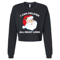 I Can Deliver All Night Long X-Mas Bad Santa Cropped Pullover Crew