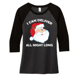 I Can Deliver All Night Long X-Mas Bad Santa Women's Tri-Blend 3/4-Sleeve Raglan Shirt