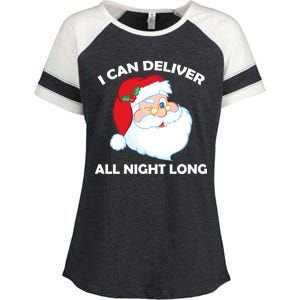 I Can Deliver All Night Long X-Mas Bad Santa Enza Ladies Jersey Colorblock Tee