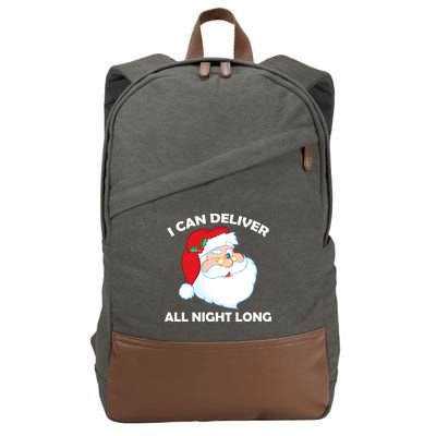 I Can Deliver All Night Long X-Mas Bad Santa Cotton Canvas Backpack