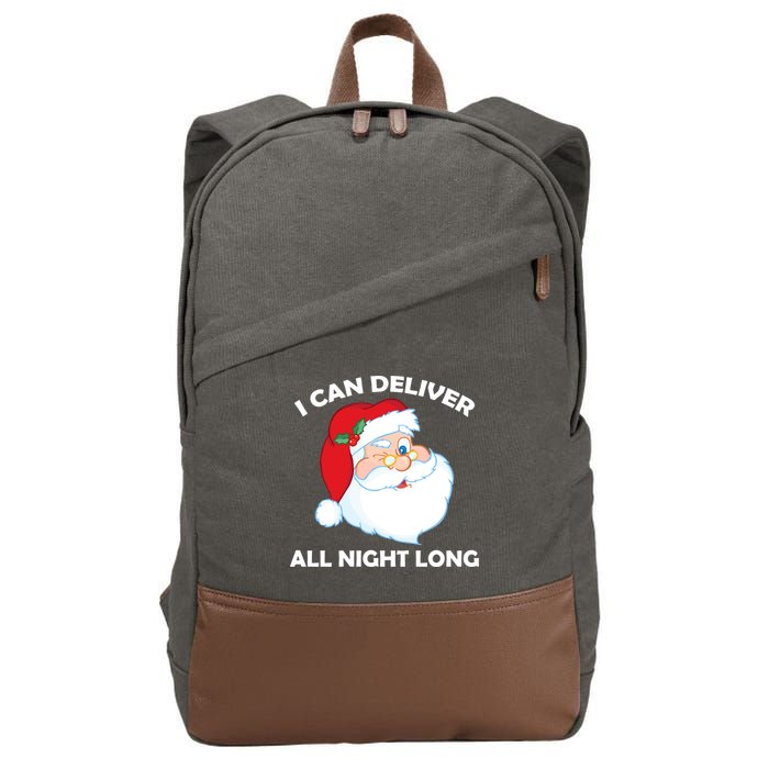 I Can Deliver All Night Long X-Mas Bad Santa Cotton Canvas Backpack