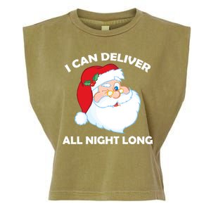 I Can Deliver All Night Long X-Mas Bad Santa Garment-Dyed Women's Muscle Tee