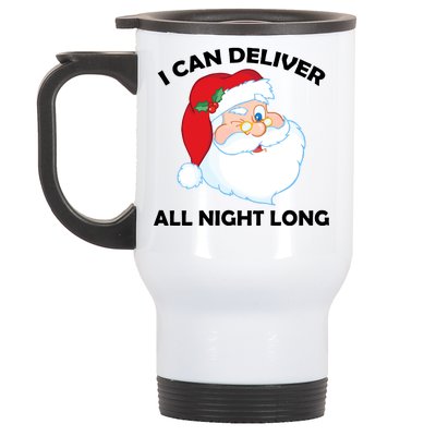 I Can Deliver All Night Long X-Mas Bad Santa Stainless Steel Travel Mug