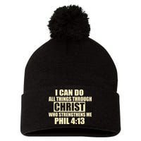I Can Do All Thing Through Christ Phil 4:13 Pom Pom 12in Knit Beanie