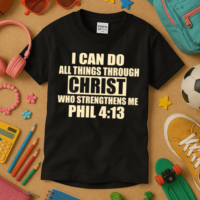 I Can Do All Thing Through Christ Phil 4:13 Kids T-Shirt