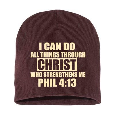 I Can Do All Thing Through Christ Phil 4:13 Short Acrylic Beanie