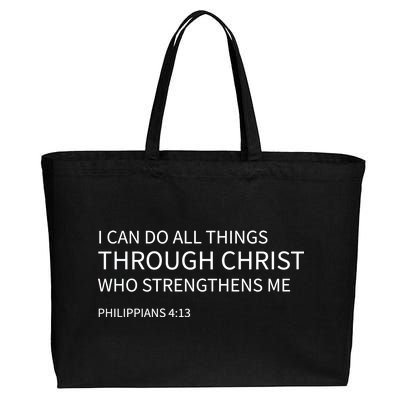 I Can Do All Things Through Christ Cotton Canvas Jumbo Tote