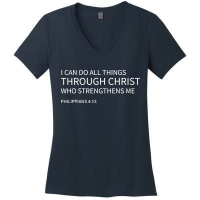 I Can Do All Things Through Christ Women's V-Neck T-Shirt