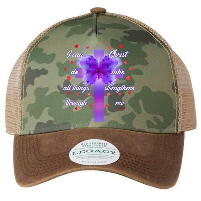 I Can Do All Things Through Christ Butterfly Cross Legacy Tie Dye Trucker Hat