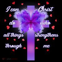 I Can Do All Things Through Christ Butterfly Cross Flexfit Unipanel Trucker Cap