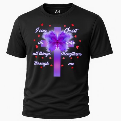 I Can Do All Things Through Christ Butterfly Cross Performance Shirt