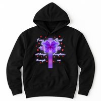 I Can Do All Things Through Christ Butterfly Cross Hoodie