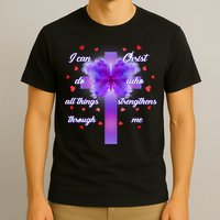 I Can Do All Things Through Christ Butterfly Cross T-Shirt