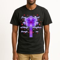 I Can Do All Things Through Christ Butterfly Cross Tall T-Shirt