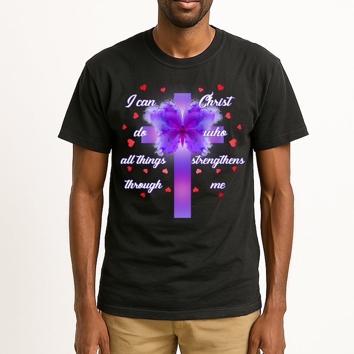 I Can Do All Things Through Christ Butterfly Cross Tall T-Shirt