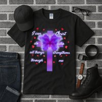 I Can Do All Things Through Christ Butterfly Cross Tall T-Shirt