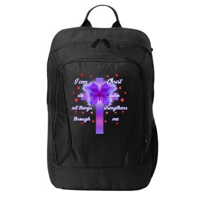 I Can Do All Things Through Christ Butterfly Cross City Backpack