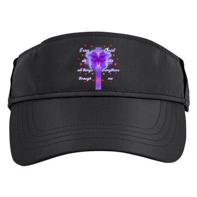 I Can Do All Things Through Christ Butterfly Cross Adult Drive Performance Visor