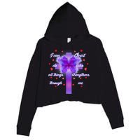 I Can Do All Things Through Christ Butterfly Cross Crop Fleece Hoodie