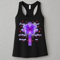 I Can Do All Things Through Christ Butterfly Cross Womens Tank Top