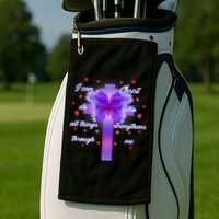 I Can Do All Things Through Christ Butterfly Cross Golf Towel