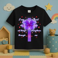 I Can Do All Things Through Christ Butterfly Cross Toddler T-Shirt