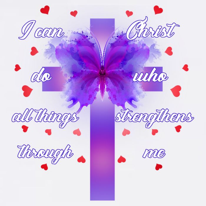 I Can Do All Things Through Christ Butterfly Cross Garment-Dyed Sweatshirt