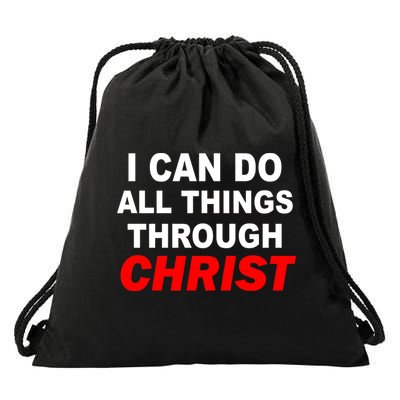 I Can Do All Things Through Christ Our Lord Drawstring Bag