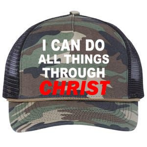 I Can Do All Things Through Christ Our Lord Retro Rope Trucker Hat Cap