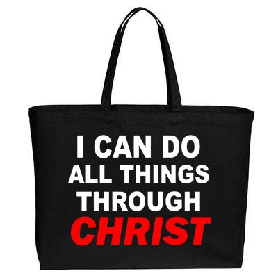 I Can Do All Things Through Christ Our Lord Cotton Canvas Jumbo Tote