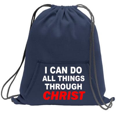 I Can Do All Things Through Christ Our Lord Sweatshirt Cinch Pack Bag